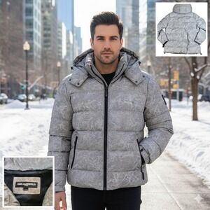 Karl Lagerfeld Paris Limited Edition Après Ski Collection Puffer Jacket XL Gray‎